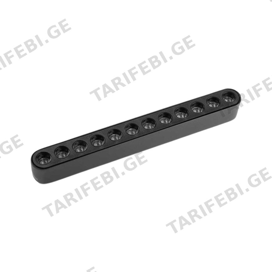 არხის სანათი New Light UT25-GLR12 12W 3000K შავი