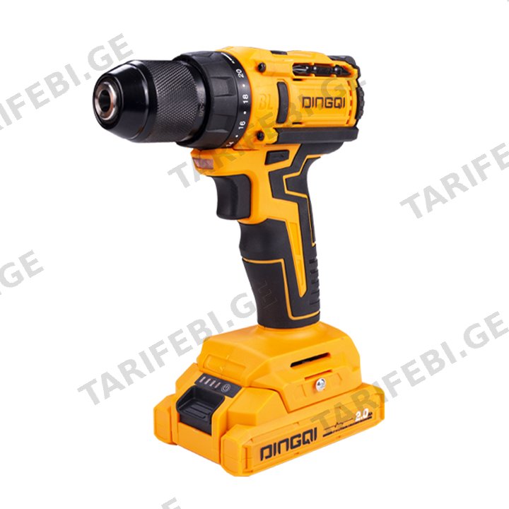 უსადენო სბურღი ჩაქუჩით DINGQI 21V/2000MAH