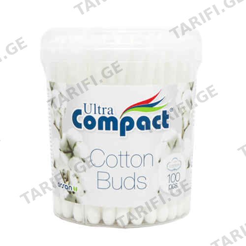 ყურის ჩხირი ცილინდრი /Compact/ 100 ც