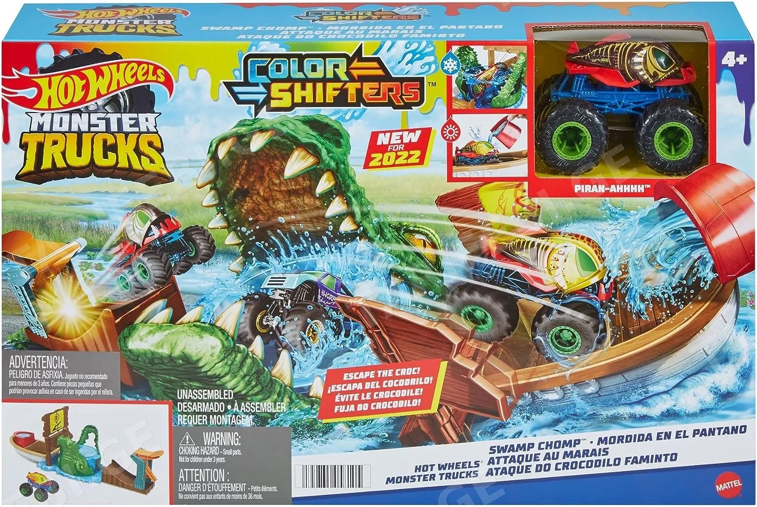 ჰოთ ვილსის ტრასა HOT WHEELS MONSTER TRUCKS HGV14 SWAMP ATTACK PLAYSET