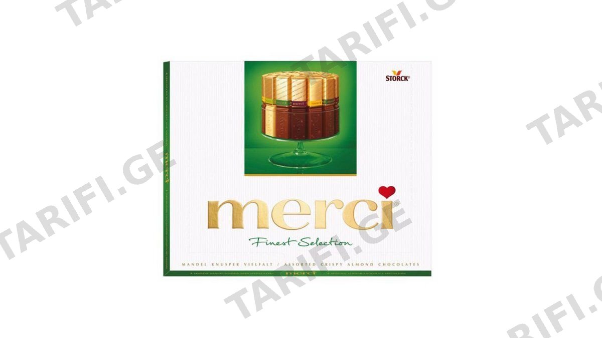 Storck - "merci"- შოკოლადის ასორტი ნუშით 10X250გრ