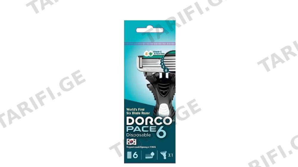 Dorco მამაკაცის ერთჯერადი საპარსი 6 პირიანი