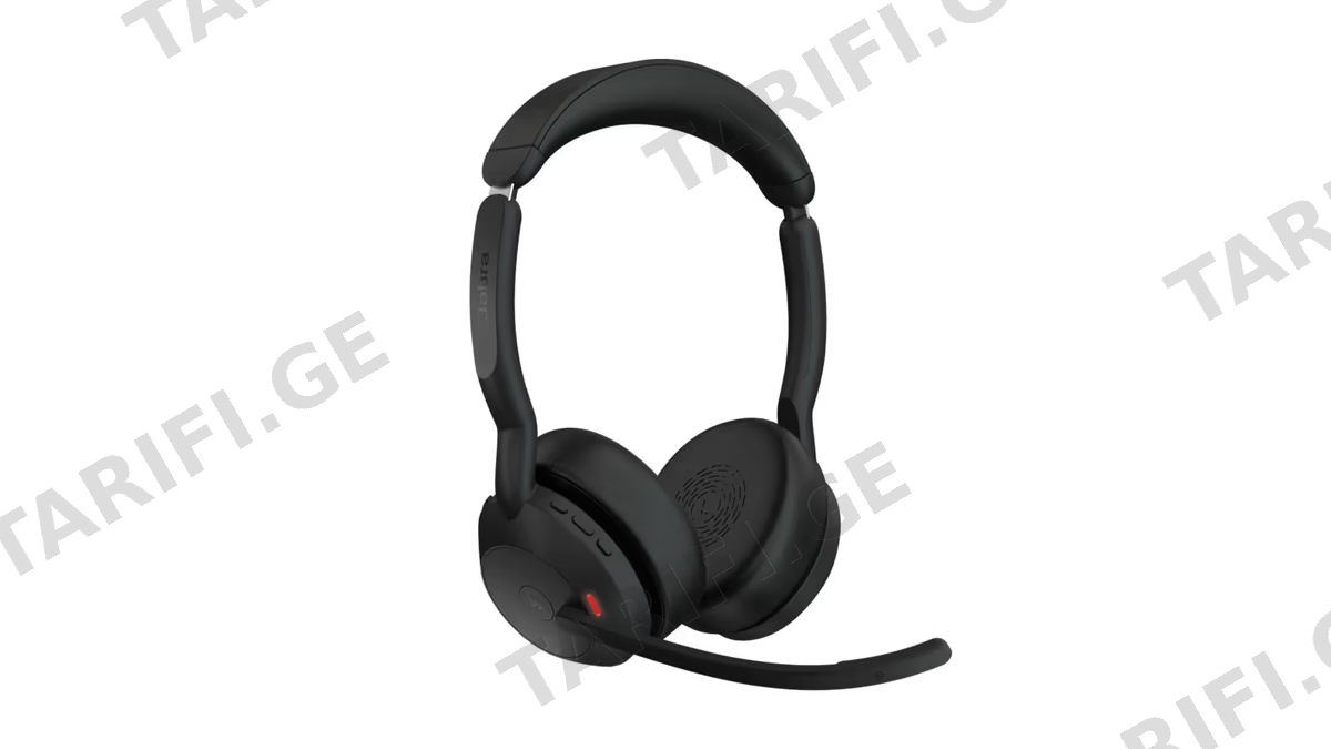 ყურსასმენი Jabra 25599-999-899 Evolve2 55, Headset, Wireless, Bluetooth, Type-C, Black