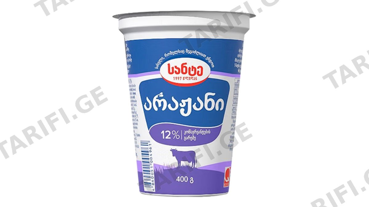 სანტე არაჟანი ნაღებით 12% 400 გ.