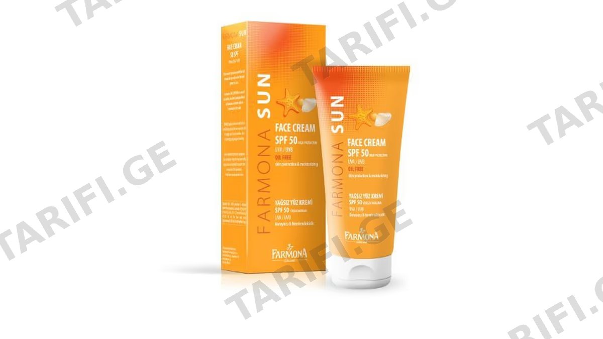 ფარმონა მზის დამცავი სახის კრემი 0717 Farmona Sun SPF50 Oil-Free 50მლ *