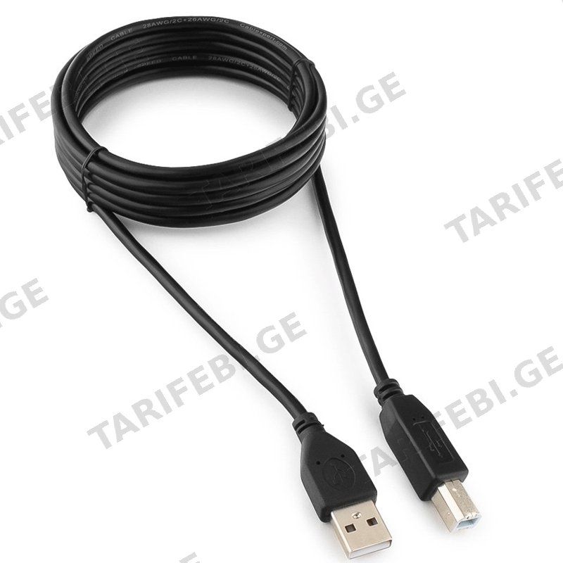 პრინტერის კაბელი GEMBIRD CCP-USB2-AMBM-10 (3 M) BLACK