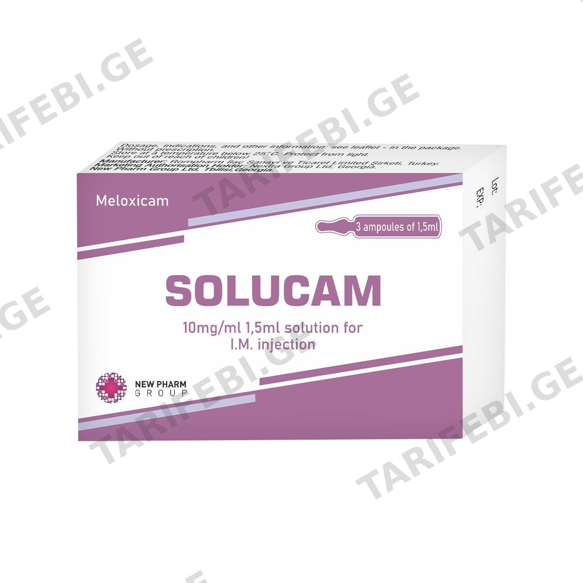 სოლუკამი - Solucam 10მგ/მლ 1.5მლ 3 ამპულა