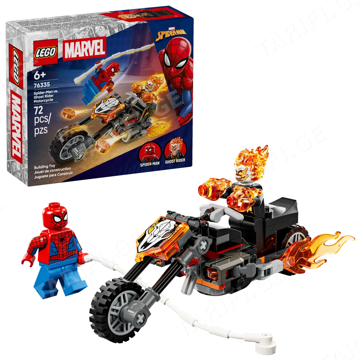 ასაწყობი კონსტრუქცია SPIDER-MAN VS. GHOST RIDER MOTORCYCLE - MARVEL - LEGO
