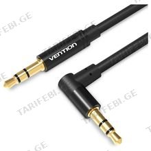 VENTION BAKBG-T 3.5mm Male to 90°Male Audio Cable 1.5M Black Metal Type