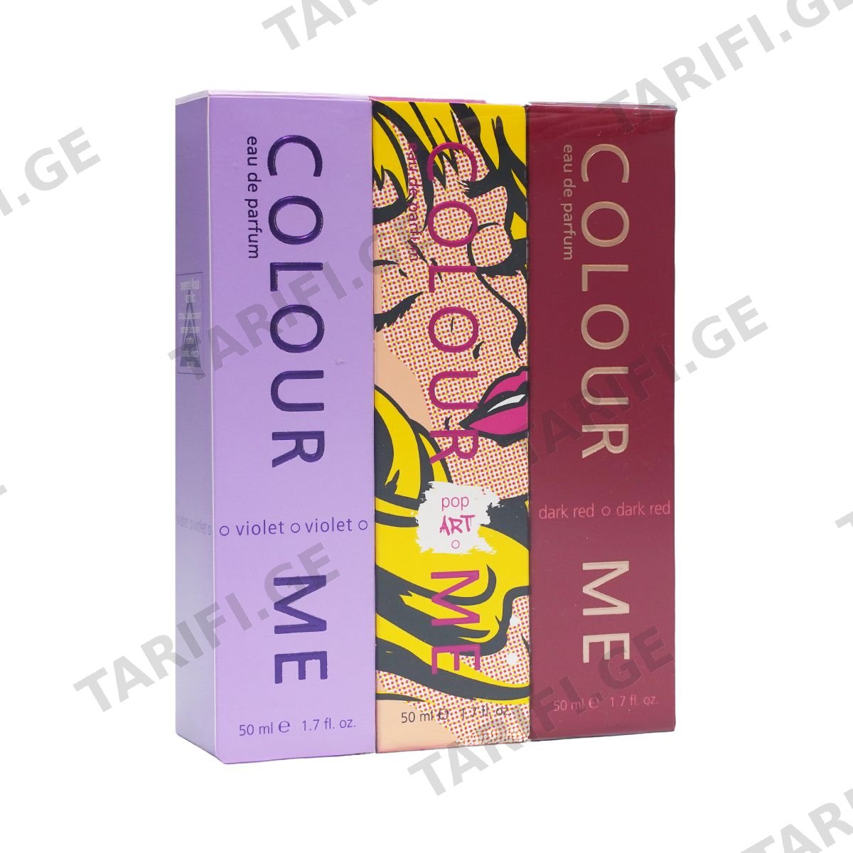 პარფიუმის ნაკრები COLOUR ME Violet Pop Art Dark Red 1085 მილტონი - Milton