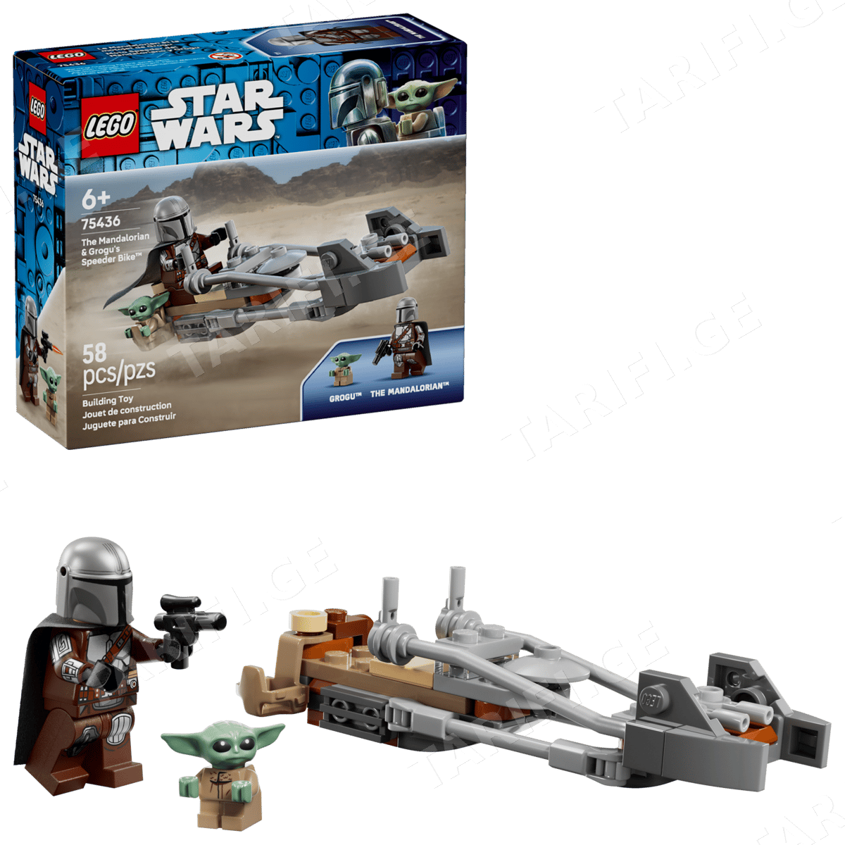 ასაწყობი კონსტრუქცია THE MANDALORIAN & GROGU'S SPEEDER BIKE™ 75436 - LEGO