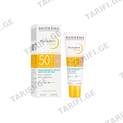 ბიოდერმა - PHOTODERM მზისგან დამცავი კრემი SPF50+ შეფერილი მშრალი/მგრძნ. კანის 40მლ 3516