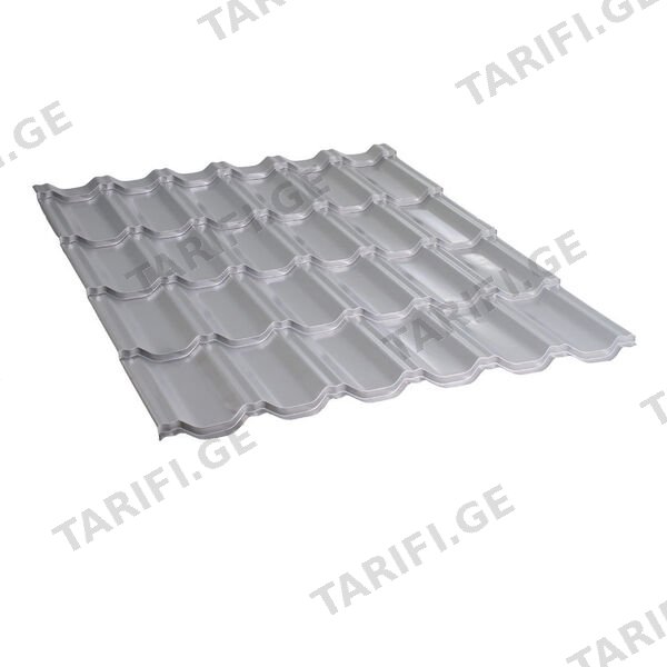 მეტალოკრამიტი ფერადი თუნუქის სახურავი 0.5X1200 პრიალა RAL9006 NOVA