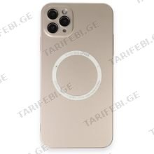 iPhone 11 Pro Max Jack Magsafe Case კამერის დაცვით სილიკონის ქეისი - ოქრო