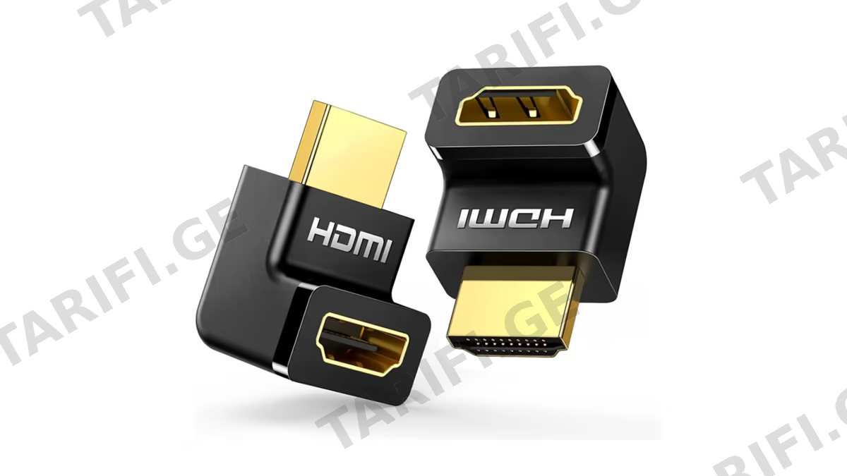 კუთხის HDMI ადაპტერი UGREEN HD112 (20110), HDMI 4K Adapter Male to Female Up-angled, Black