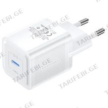 VENTION FEPW0-EU 1-Port USB-C GaN Charger (20W) EU-Plug White