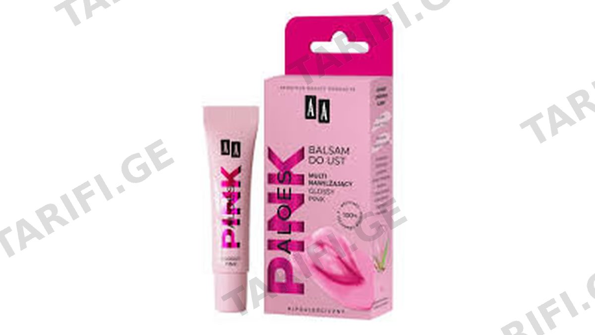 კოსმეტიქს-AA ტუჩის ბალზამი 8907 Aloe pink დამატენიანებლი. მშრალი. დაზიანებული 10მლ *