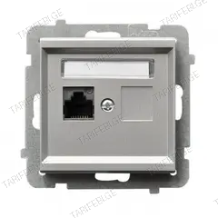 როზეტი კომპიუტერის Ospel Sonata GPK-1R/K/m/38 RJ45 Cat 5e 1 განყოფილებიანი ვერცხლი მქრქალი