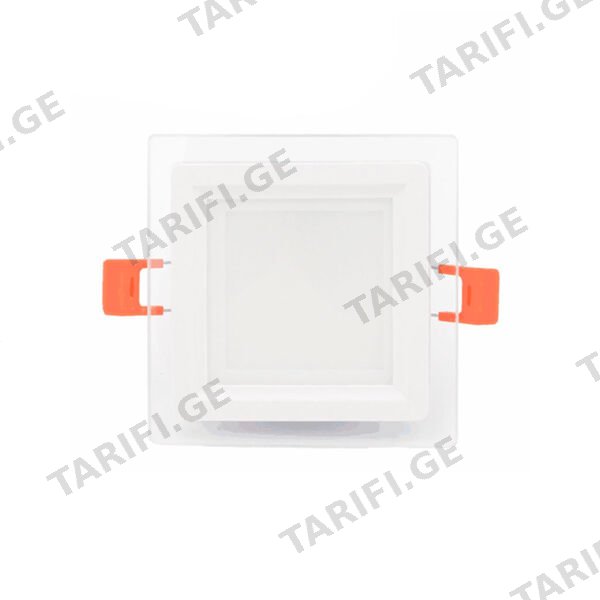 LED პანელური სანათი შუშის ოთხკუთხედი 6w 6500K