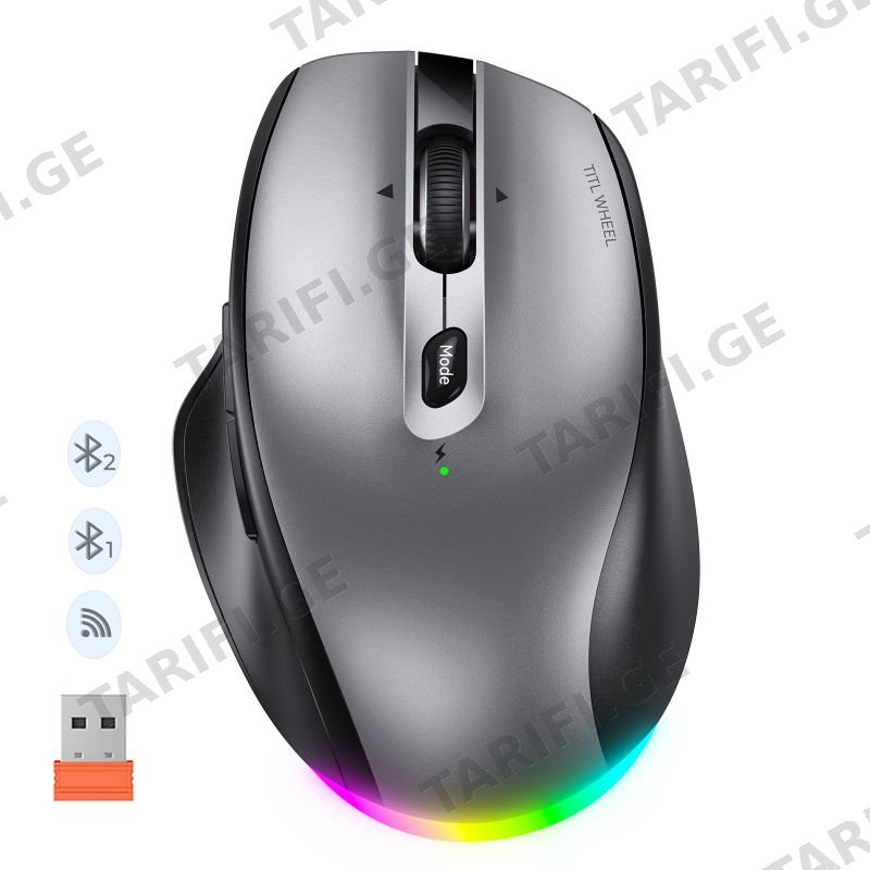 მაუსი MeeTion BTM007 2.4G+Bluetooth Office Mouse Gray