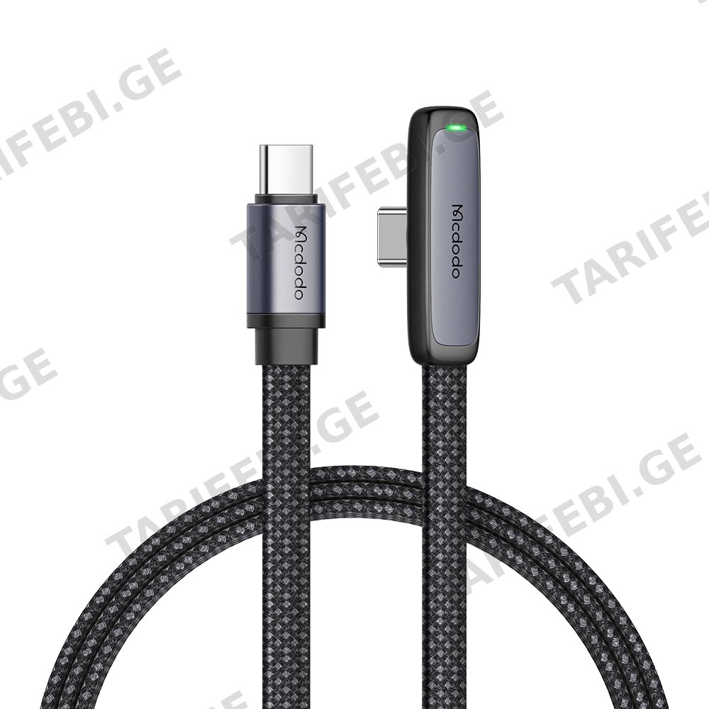 კაბელი Mcdodo 90 Degree 65W Type-C to Type-C Data Cable 1.2m CA-3360