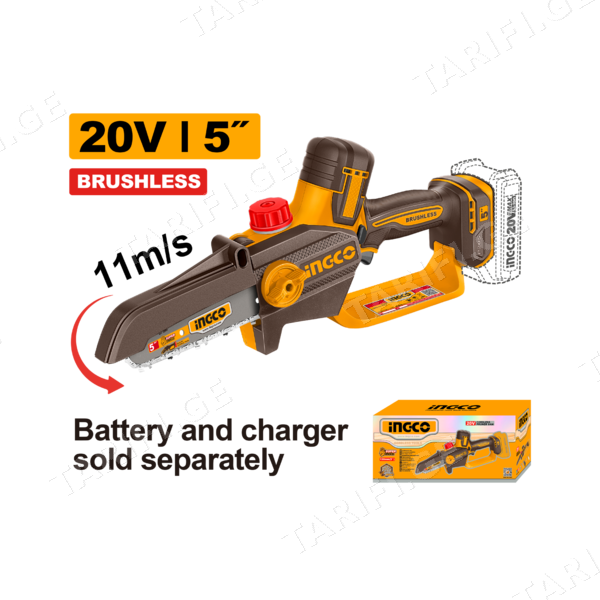 მინი ჯაჭვური ხერხი 20V Li-Ion (CGSLI2056) INGCO