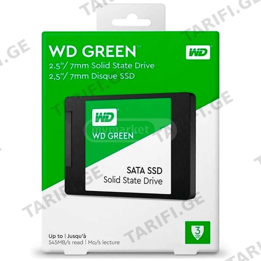 ახალი 480GB WD Green SSD-ები გარანტიით
