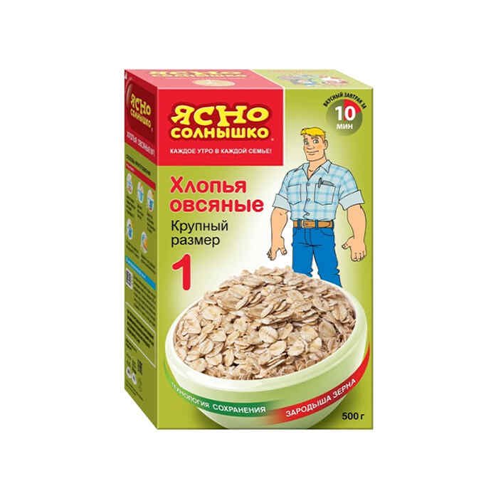 შვრიის ფანტელი /იასნო სოლნიშკო მსხვილი მარცვლები/ 500გრ