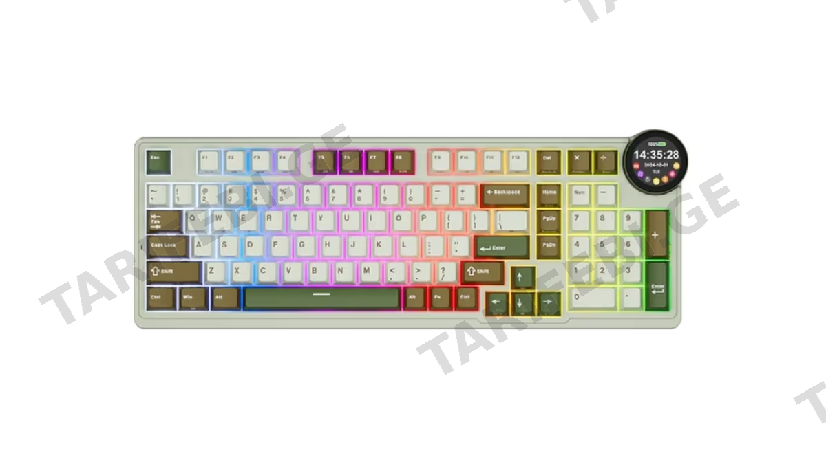 კლავიატურა Royal Kludge RK N99 RGB Mechanical Keyboard, Cream Switch, Hot Swappable, Wireless, USB, Bluetooth, 2.4GHz, Palm Green