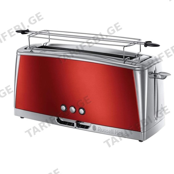 ტოსტერი Russell Hobbs 23250-56/RH Luna, 1420W, Toaster, Silver/Red