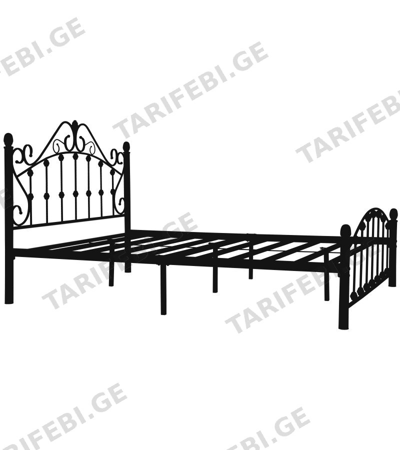 ლითონის საწოლი 120*200 შავი SB-0427