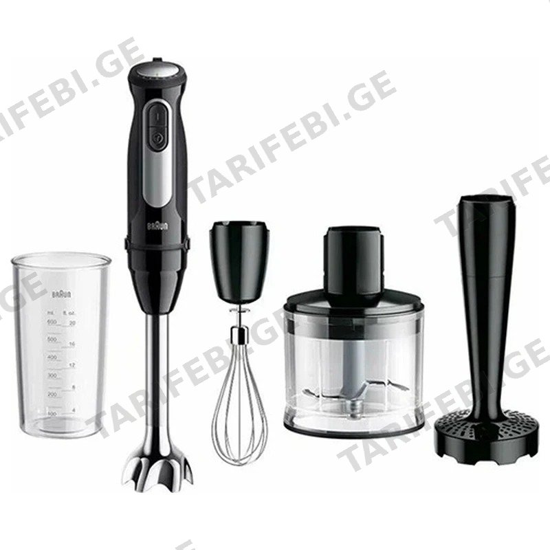 ხელის ბლენდერი BRAUN MQ55307MBK 1000W ჩოპერით