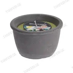სანთელი მწერების დასაფრთხობი CANDLE IN CEMENT POT GREEN
