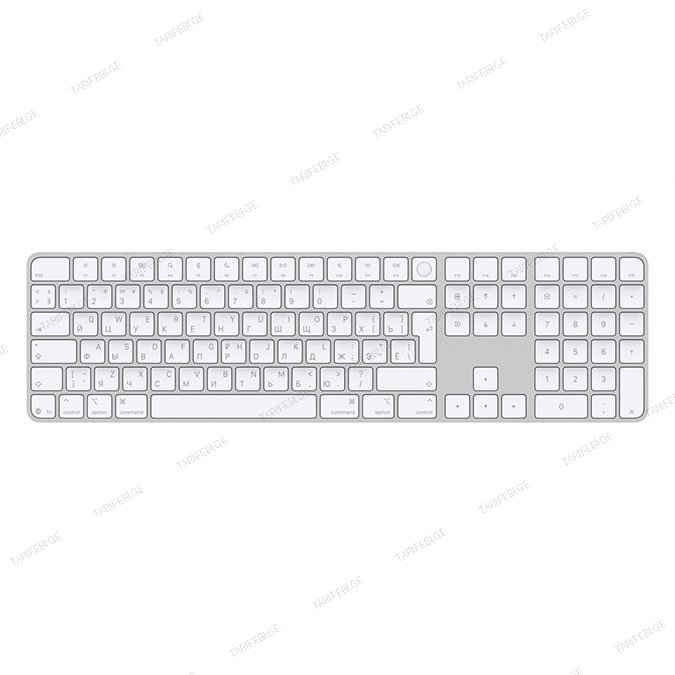 MXK73RS/A Magic Keyboard with Touch ID and Numeric Keypad for Mac models with Apple silicon – Russian – White
