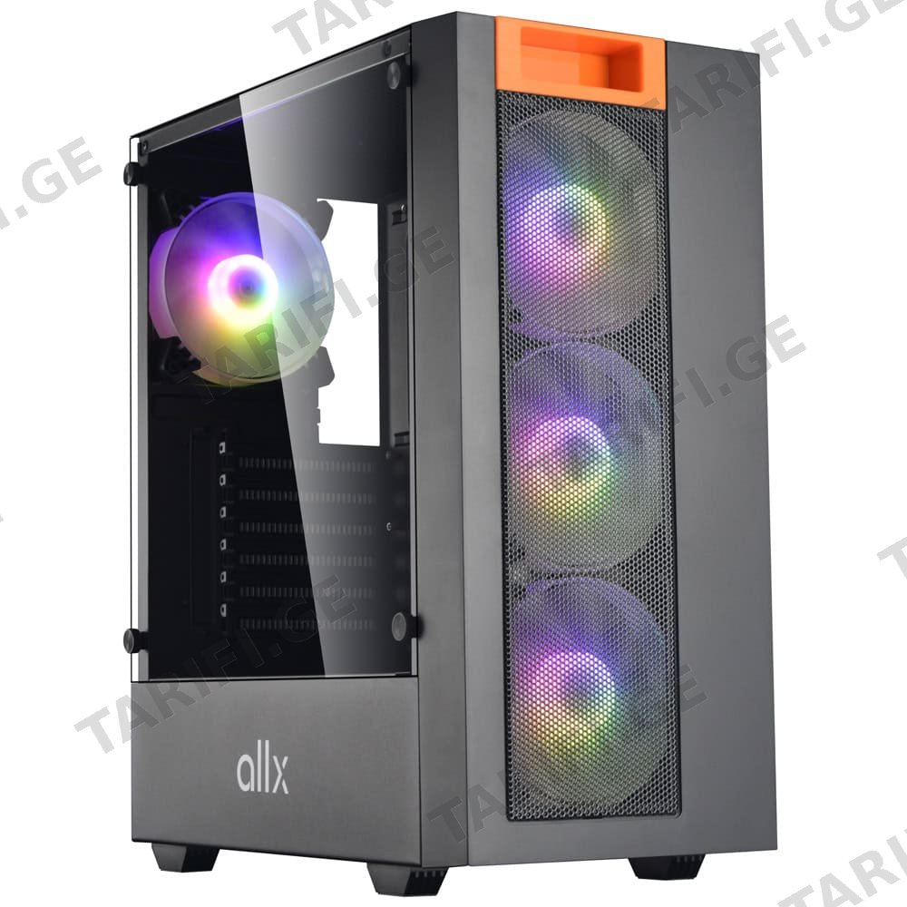 ქეისი ALLX AX-G2045, Computer Case, Micro-ATX, ATX, USB 3.0×1, USB 1.0×2, AUDIO, Black