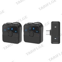 PULUZ Wireless 2x Microphone with case უსადენო სამკერდე მიკროფონი Type-C