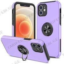 iPhone 12 Elit Ring Case სილიკონის ქეისი ბეჭდით - იისფერი