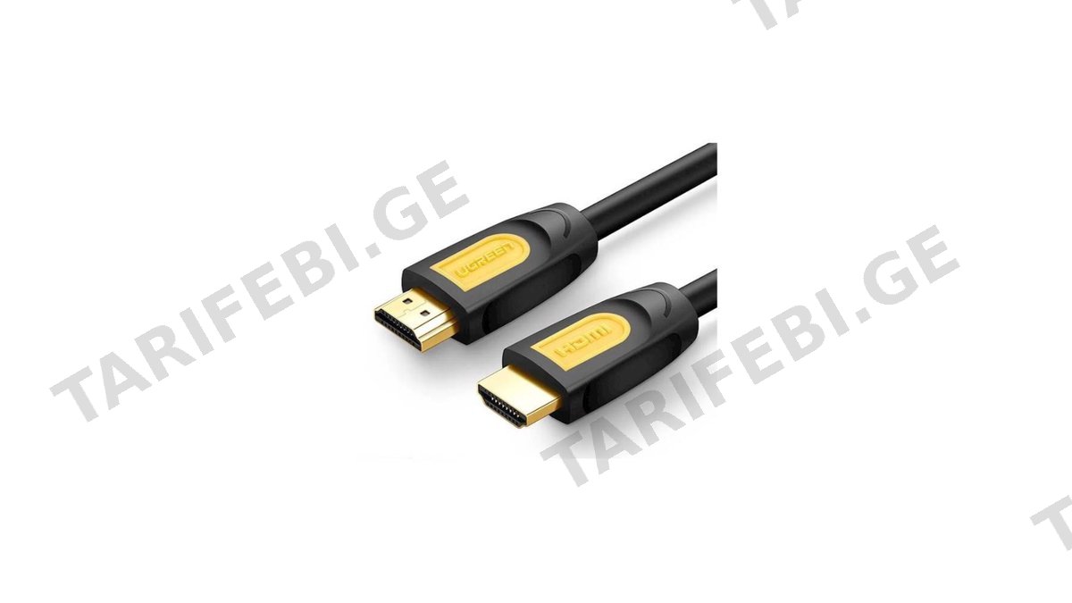 HDMI კაბელი UGREEN HD101 (10115) HDMI to HDMI Cable, 1m, Yellow/Black