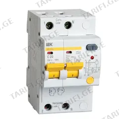 დიფერენციალური ავტომატი AD12M 2R C20 30mA IEK