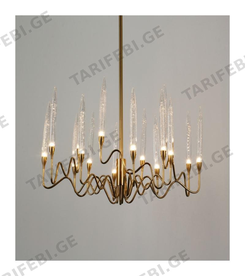 ჭაღი GZMO-1608 D850*H1150 (G4*8) ფერი:BRASS (3000K)