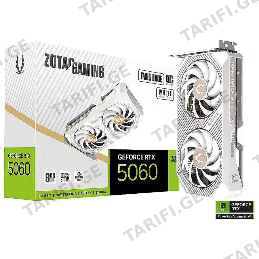 ♻ვიდეობარათი ZOTAC GeForce RTX 5060 8GB GDDR7 Twin Edge OC W