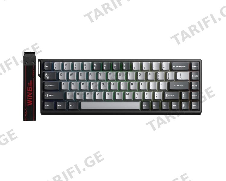 კლავიატურა AULA WIN68 HE Pro RGB Wired Gaming Keyboard Light Grey/Dark grey (Meteor Magnetic Switch)