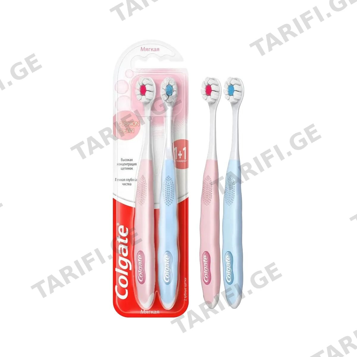 კბილის ჯაგრისი Cushion Clean 1+1 ცალი 8509 ქოლგეითი - Colgate
