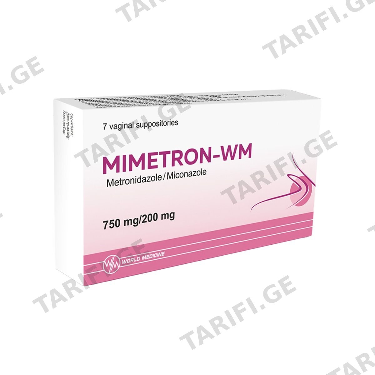 მიმეტრონ-WM - Mimetron-WM ვაგინალური სუპოზიტორია და სათითურით 7 ცალი