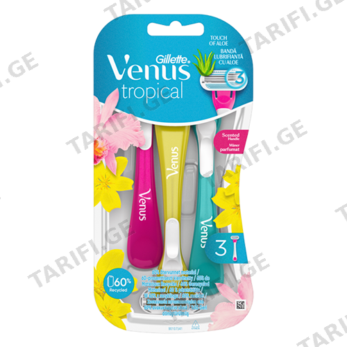 ჯილეტი - Venus Tropic ერთჯერადი #3 6263 525 VENUS TROPICAL DISPO 3CT
