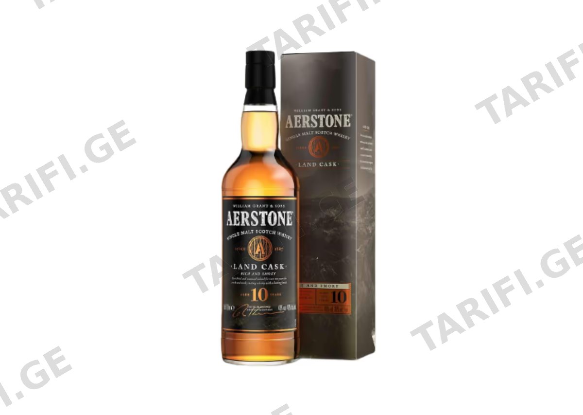 შოტლანდიური ერთალაოიანი ვისკი Aerstone Land Cask, 10 წლიანი - 0.7L
