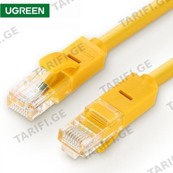 UTP LAN კაბელი UGREEN NW103 (60816) Cat5e Patch Cord UTP Lan Cable, 20m, Yellow
