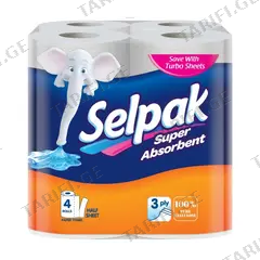 სამფენიანი პირსახოცი Selpak 4 ც