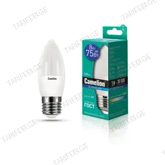 შუქდიოდური ნათურა Camelion 8W С35 Е27 6500K