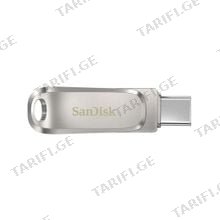 SanDisk Ultra Dual Drive Luxe 64GB SDDDC4-064G-G46 Silver ფლეშ მეხსიერება